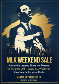 Purple Joyful Mlk Weekend Sale Flyer A4 template