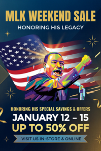 Purple Joyful Mlk Weekend Sale Flyer Poster template