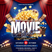 Purple Joyful Movie Night Event Instagram Post Video template