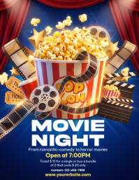 Paars Movie Night Flyer Template