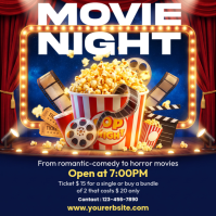 Violet Movie Night Post Instagram Template