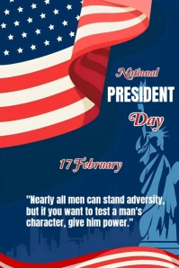 Purple Joyful National President Day  Pinterest Graphic template