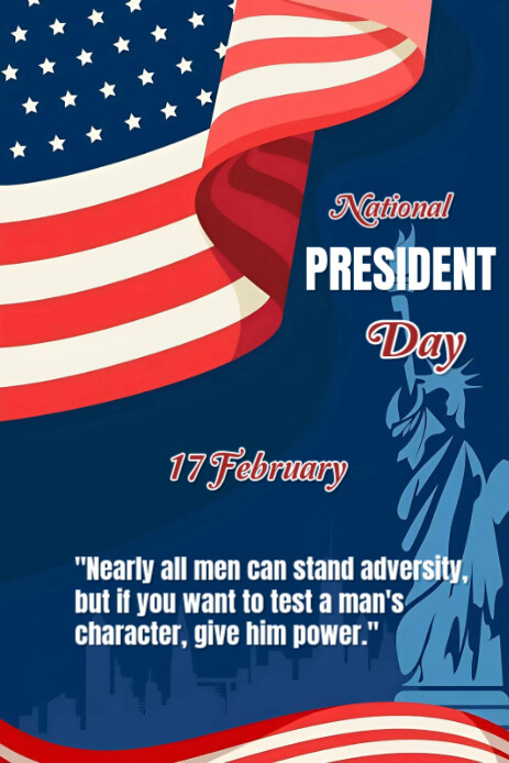 Purple Joyful National President Day  Pinterest Graphic template