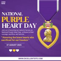 Purple Joyful National Purple Heart Day Instagram Post template