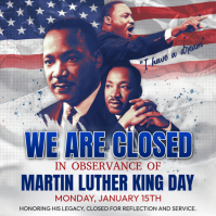 Purple Joyful Office Closed Notice Square (1:1) template