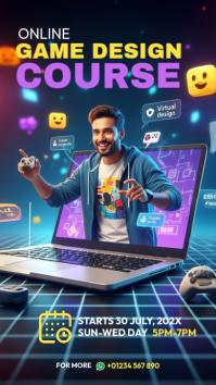 Purple Joyful Online Kids Game Design Instagram Story template