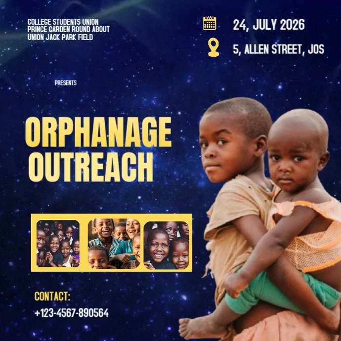 Purple Joyful Orphanage Outreach Charity Event Flyer Instagram Post ...