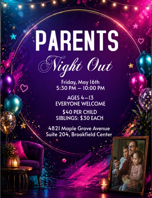Plantilla de Parents Night Out Event | PosterMyWall