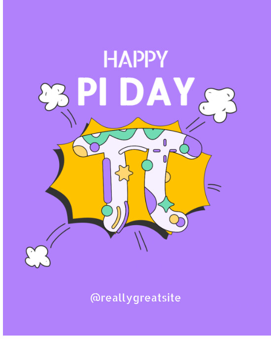Purple Joyful Pi Day Instagram Portrait Template | PosterMyWall