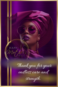 Purple Joyful Purple Grace – Happy Mother’s Day Design Pinterest Graphic template