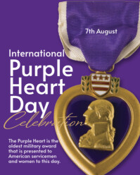 Purple Joyful Purple Heart Day Instagram Portrait template