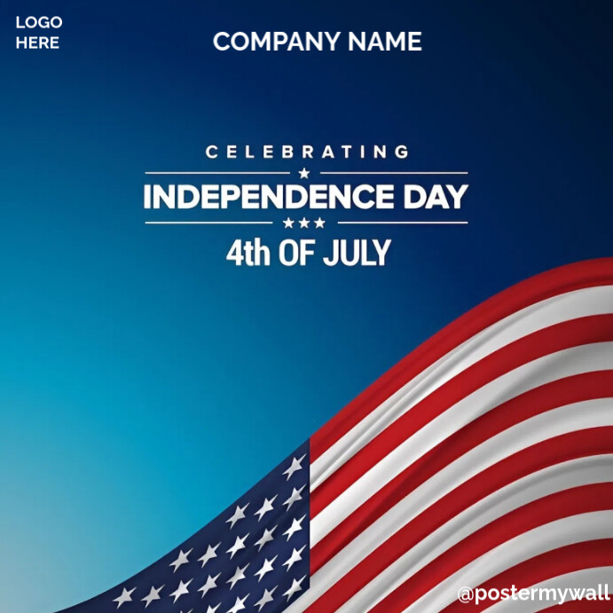 Purple Joyful Red Blue And White Independence Day Design Template  Instagram Post