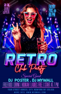 Purple Joyful Retro Party Tabloid Tabloïd template