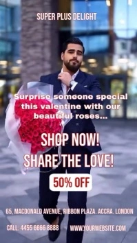 Purple Joyful Rose Sale Digital Display (9:16) template