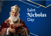 Purple Joyful Saint Nicholas Day Template Postcard