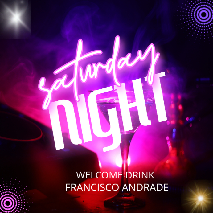 Purple Joyful saturday night part Instagram Post Template | PosterMyWall