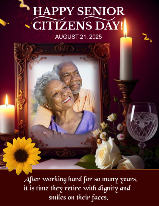 Purple Joyful Senior Citizens Day Flyer (us Letter) Template | PosterMyWall
