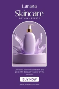 Purple Joyful Skincare Poster โปสเตอร์ template