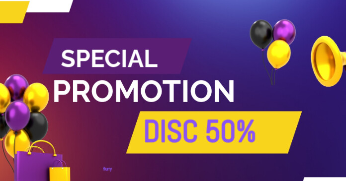 Purple Joyful Special Promotion Discount Sale Facebook Shared Image ...