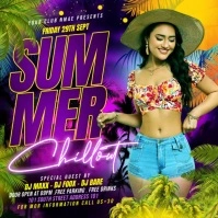 Purple Joyful Summer Cchillout Party Flyer In Instagram Post template