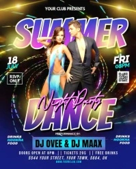 Purple Joyful Summer Dance Night Party Video Flyer Instagram Portrait template
