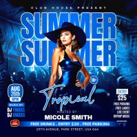 Purple Joyful Summer Tropical Party Instagram Post Video Instagram-bericht template