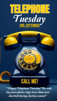 Purple Joyful Telephone Tuesday  Instagram Story template