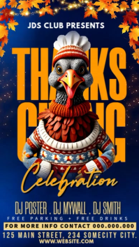 Purple Thanksgiving Party งานแสดงผลงานแบบดิจิทัล Template