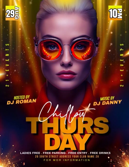 Purple Joyful Thursday Chill Flyer (us Letter Template | PosterMyWall