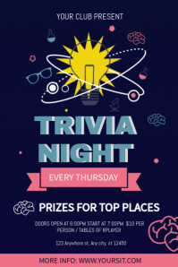 Purple Joyful Trivia Night Poster Plakat template