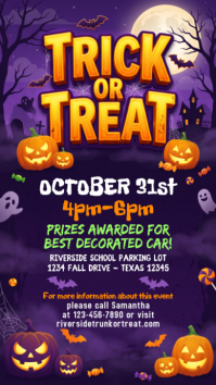 Lilla Trunk or Treat Event Historia de Instagram Template