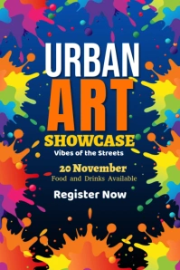 Purple Joyful Urban Art Showcase Poster Plakat template