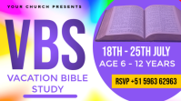 Purple Joyful Vacation Bible School Digital Display template