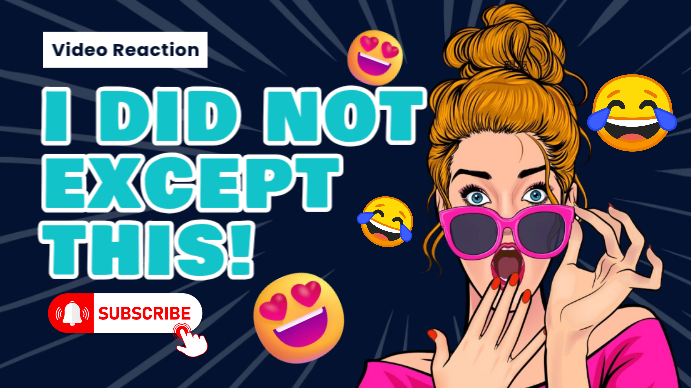 Purple Joyful Video Reaction YouTube Thumbnail Template | PosterMyWall