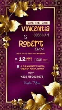 Purple Joyful Wedding Invitation Templates Instagram Reel