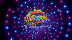 Purple Joyful Welcome Digital Display Video template