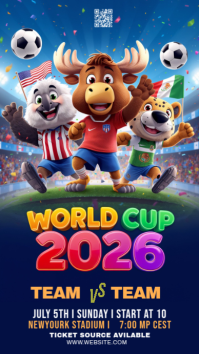 Purple Joyful World Cup 2026 Instagram Story Indaba yaku-Instagram template