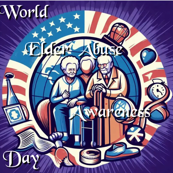 Purple Joyful World Elders Abuse Awareness Da Template | PosterMyWall