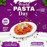 Purple Joyful World Pasta Day Celebration  Instagram Post Wpis na Instagrama template