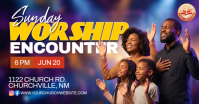 Purple Joyful Worship Event Facebook Post Template