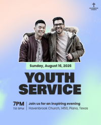 Roxo Youth Church Service Instagram Portrait Template - Page 1