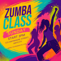 Purple Joyful Zumba Class Instagram Post template