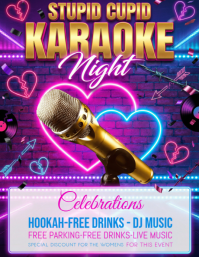 Purple Karaoke Night Event Flyer template