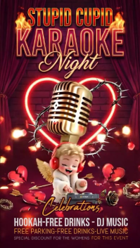 Purple Karaoke Night Event Instagram Story template