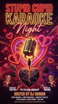 Purple Karaoke Night Event Instagram Story template