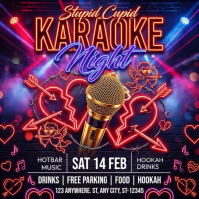 Purple Karaoke Night Instagram Post template