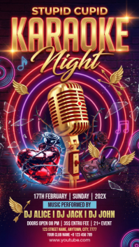 Purple Karaoke Night Instagram Story template