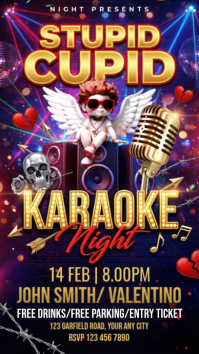 Purple Karaoke Night Instagram Story template