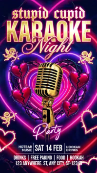 Purple Karaoke Night Party Instagram Story Video template