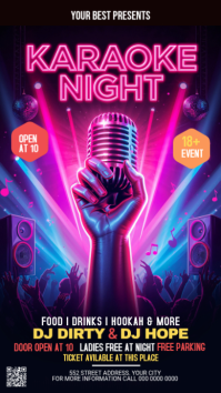 Nero Purple Karaoke Party Instagram Story เรื่องราวบน Instagram Template